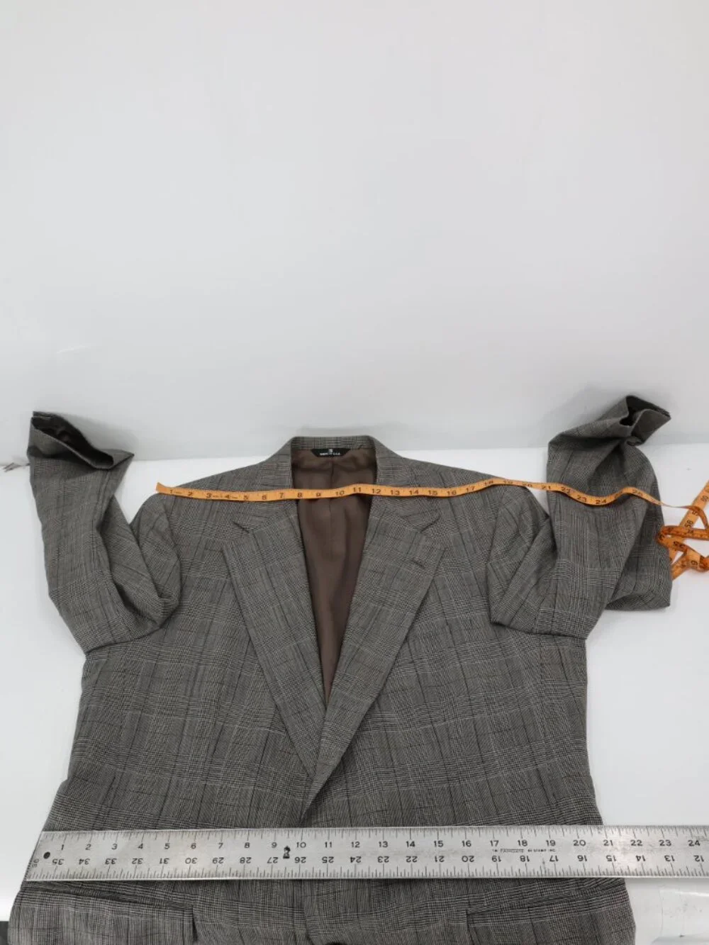 VTG Polo Ralph Lauren university Sport Coat Mens 44 Virgin Wool Plaid windowpane